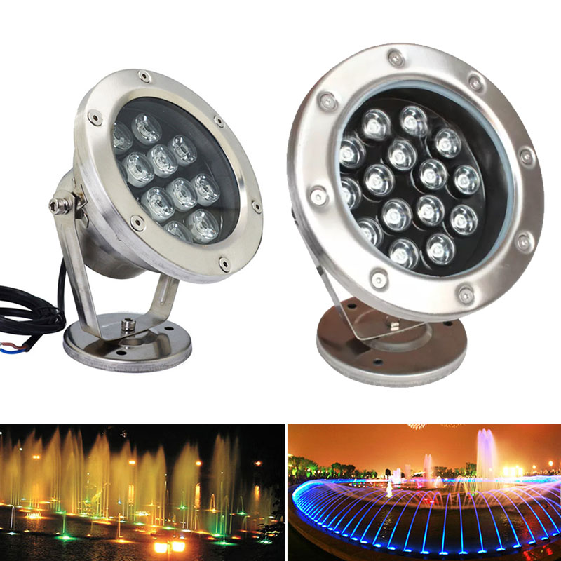 DMX512 Single Color RGB Color Changing IP68 Waterproof Rgb Led Underwater Light Swimming Pool Fountain Aquarium Fish Tank Pond Lamp